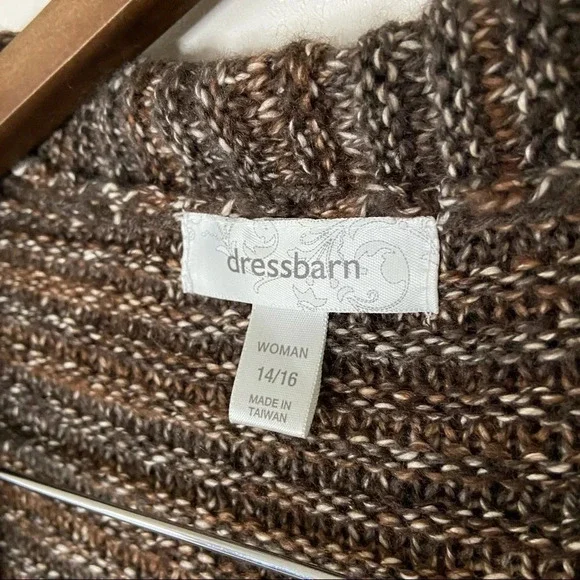 Knit Open Front Cardigan Sweater Drape Collar Size 14/16 Cotton - Picture 4 of 10